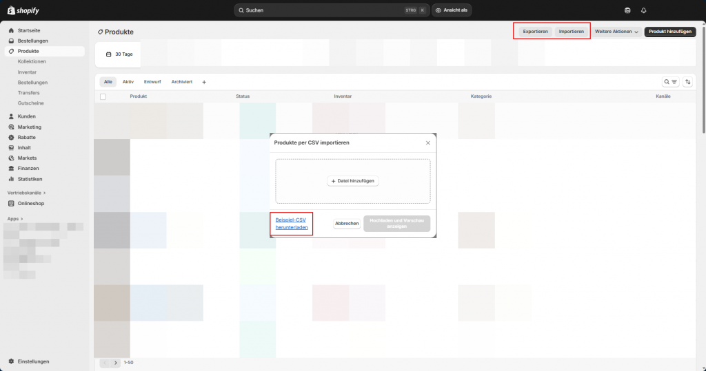 shopify-produkte-dashboard-import